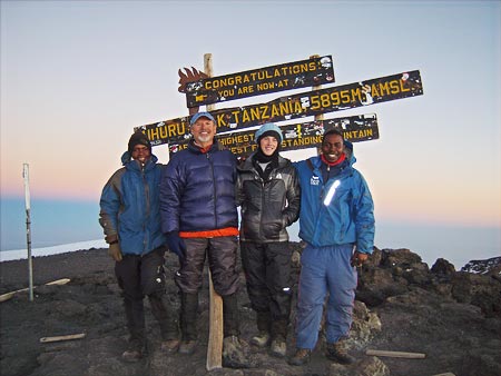 Wayne Funk and his grandson Elias on the summit of Kilimanjaro, 7summits.com Kilimanjaro