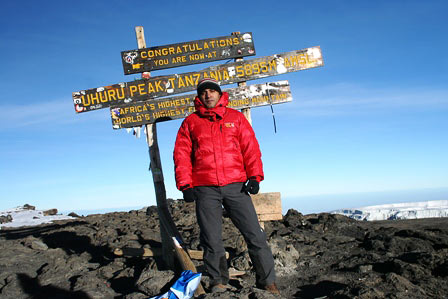 Udai Dadwal on the summit of Kilimanjaro, 7summits.com Expeditions