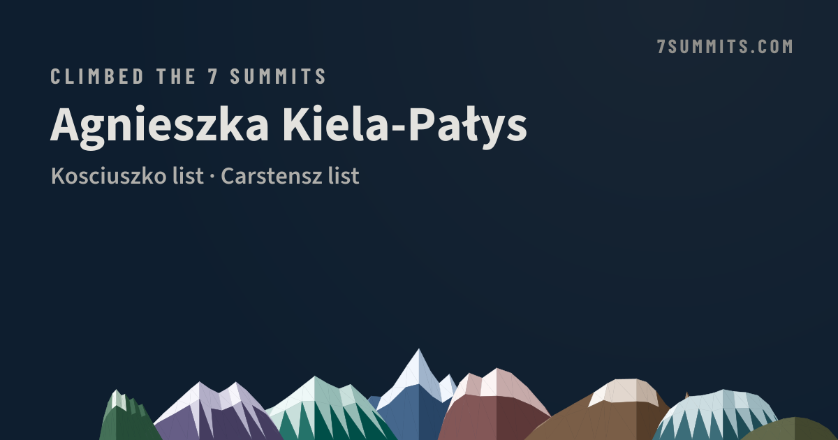 Agnieszka Kiela-Pałys, verifizierter 7 summits Finisher auf 7summits.com