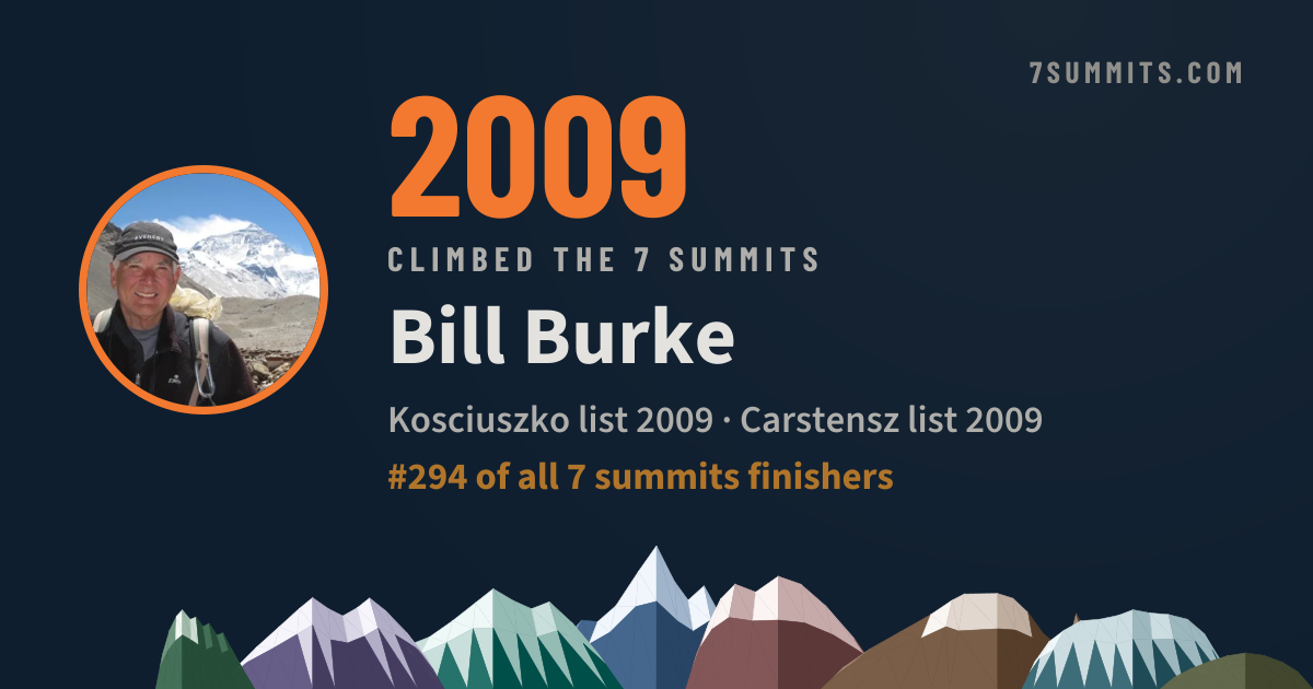 Bill Burke, verified 7 summits finisher on 7summits.com