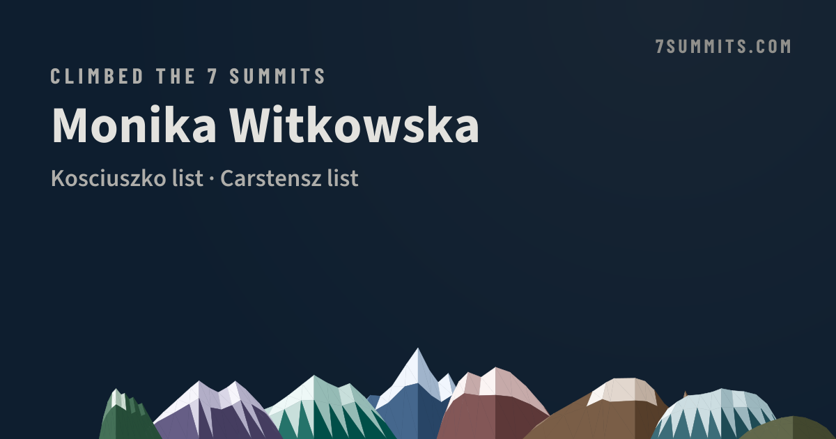 Monika Witkowska, verified 7 summits finisher on 7summits.com