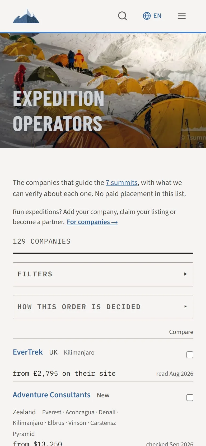 The operator directory on a phone
