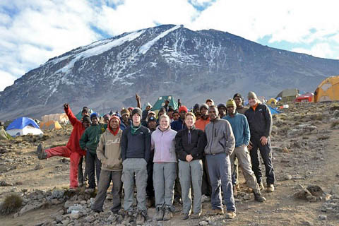 Goltermann Family while climbing Kilimanjaro on 7summits.com Expeditions trip